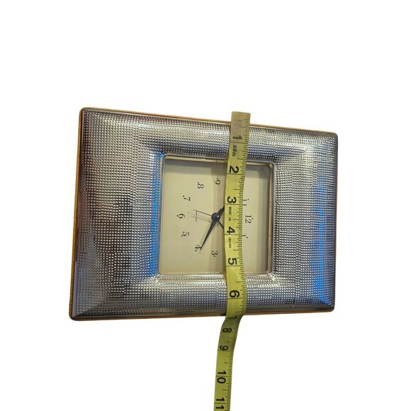 Del Conte Clock Silver Frame Made In Italy - Picture 12 of 12
